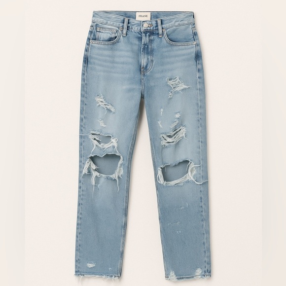 FRAME DISTRESSED HIGH WAIST JEANS - Picture 1 of 8